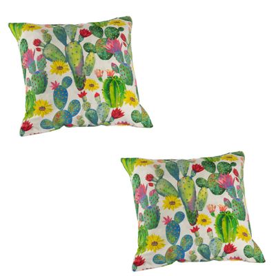 Set 2 Cojines Lona Española Tampico 50x50 cm Blanco