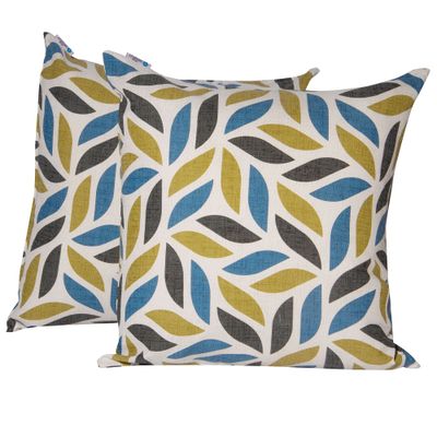 Set 2 Cojines Lona Española Geo 50X50 Azul