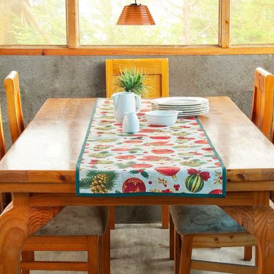 Camino de mesa Lona espa ola estampada Navidad Esferas