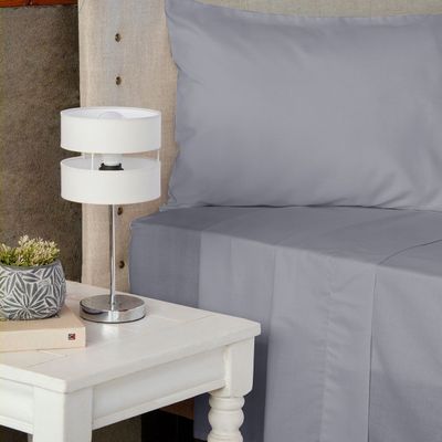 Jgo.Sábanas Polycotton 1.5 pl -144 hilos 3 piezas - Gris