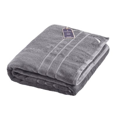 Toalla de Ba o Nautica Home 100 algodon 76X 137 Gris Oscuro