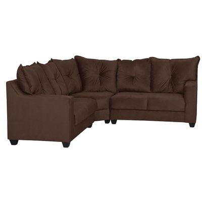 Imagen 2 del producto Seccional Belga esquinero felpa Chocolate 210x210