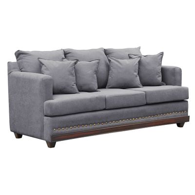 Imagen 2 del producto Sofa 3c Estambul tachas  Tela Gris 200 X 90 X 95
