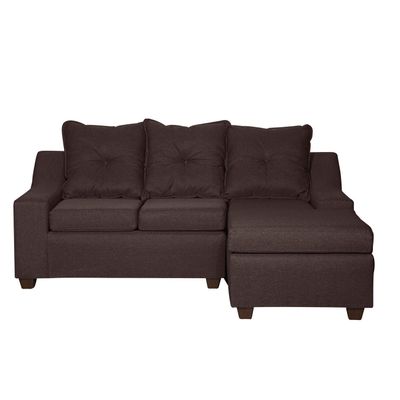 Seccional Viena 3 cuerpos  Derecho Tela Chocolate 195 x 155x90