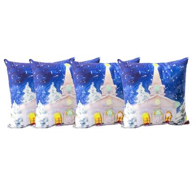 Set 4 Cojines Navidad 45 x 45 Azul