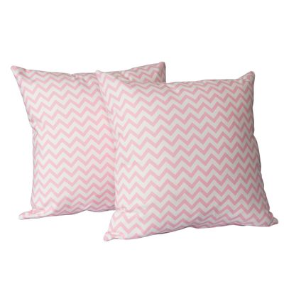 Imagen 2 del producto Set 2 cojines Lona Española Zig Zag 50x50 cm Rosa