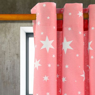 Cortina Lona Española Estrellas 2.25 cm Rosa