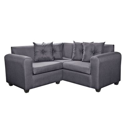 Seccional Esquinero Recife tela Gris oscuro 160x160x78