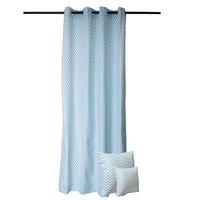 Juego Cortinas + Cojines infantiles Zig Zag  Azul