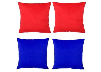 Imagen 2 del producto Set 4 Cojines combinados  40X40  Felpa velvet  Azul  y Rojo