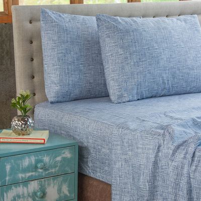 Sabanas  Microfibra Estampada  1 .5 Plazas 3P- Nautica Home- Azul