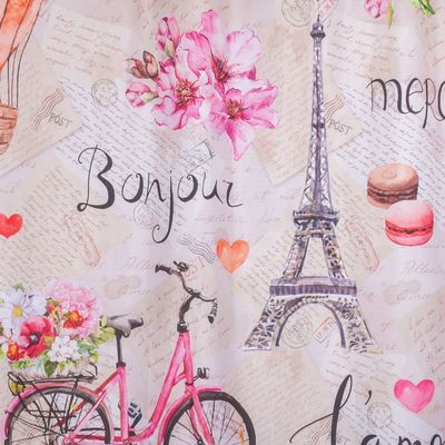 Imagen 2 del producto Set Cortina Baño Paris Bonjour 1.80x1.80 cm.