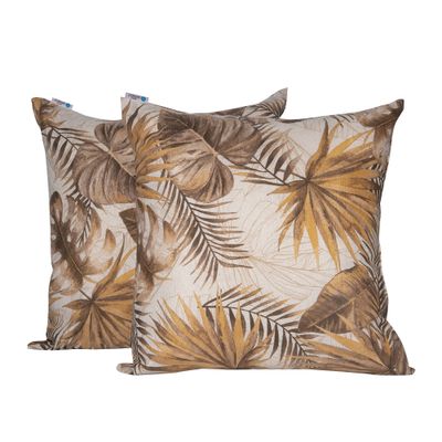 Set 2 Cojines Lona Española 50x50 Tiko CHOCOLATE