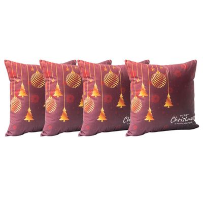 Set 4 Cojines Adornos 45 x 45 Rojo