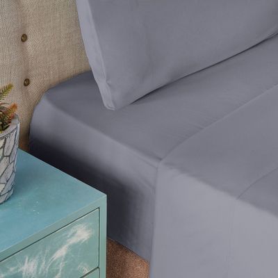 Imagen 2 del producto Juego de Sabanas 1 5 pl lisas Microfibra 95gsm Nautica Home Gris Oscuro