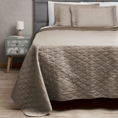 Imagen 2 del producto Quilt Bicolor Masel 2 plazas Cafe-Beige 220x250