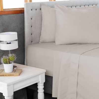Jgo.Sábanas Polycotton 2pl -144 hilos 4 piezas - Beige