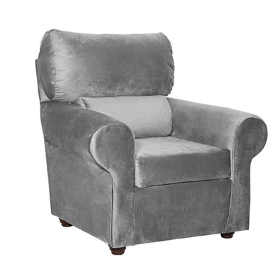 Imagen 2 del producto Sillon Beron 1c Felpa  Gris  95 x 90 x 100