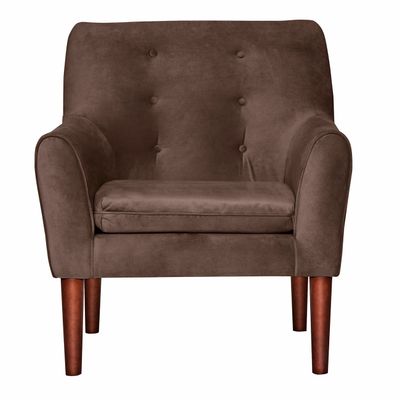 Imagen 2 del producto Poltrona 1C Bergen Felpa  chocolate 78 x 70 x 98