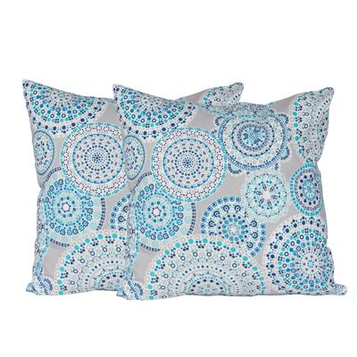 Set 2 cojines Lona Española Cargagena 50x50 TURQUESA