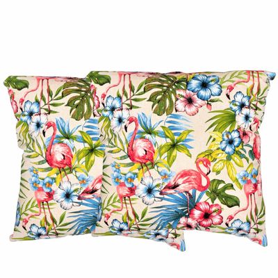 Set 2 cojines Lona Española Flamingo 50x50 BEIGE