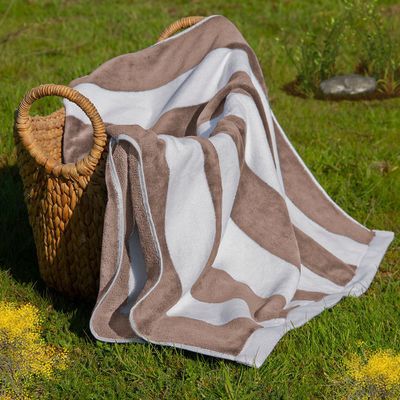 Toalla de Playa Nautica Home 160x80 Rayas Beige