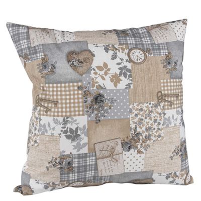 Imagen 2 del producto Set 4 cojines Lona Española Patchwork 50x50 Gris