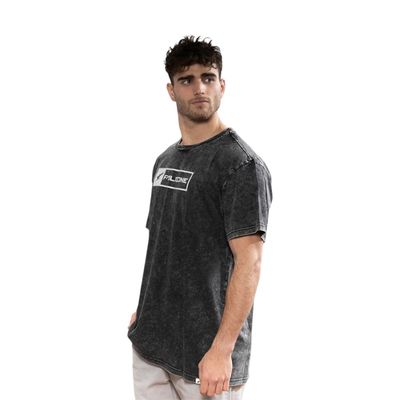 Imagen 2 del producto Polera Orgánica Acid-Wash Rectangular Logo Hombre Falcone