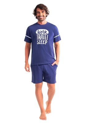 Pijama Corto Diseño Estampado Algodón