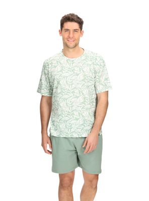 Pijama Corto Algodón Verde Mota