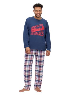 Imagen 1 del producto Pijama Largo de Algodón Azul Mota