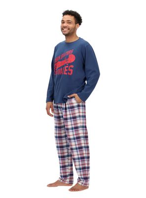 Imagen 2 del producto Pijama Largo de Algodón Azul Mota