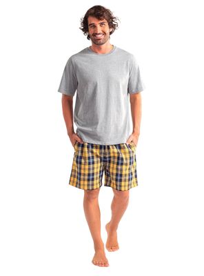 Pijama Corto Melange Diseño Algodón Mota