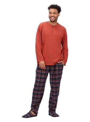 Pijama Largo Algodón Terracota Mota