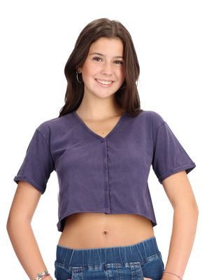 Crop Top Juvenil Con botones Caffarena