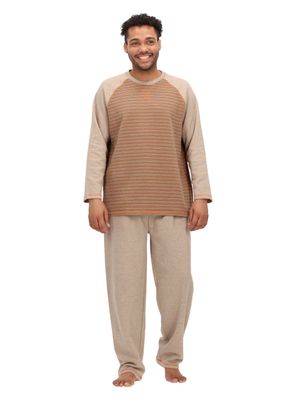 Pijama Largo Algodón Café Mota