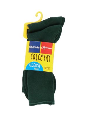 Calcetín Corto Liso Pack 2 Escolar Caffarena