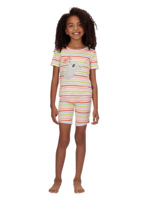 Pijama Corto Niña Rosado Algodón Mota