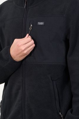 Imagen 2 del producto Poleron Micropolar Full Zipper y gorro Negro wi8306 Polemic