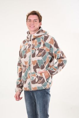 Poleron Mini sherpa full cierre y gorro Crudo wi8312 Polemic