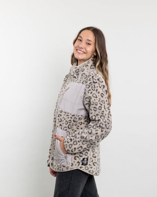 Imagen 2 del producto Poleron mujer Polar estampado Sherpa full cierre Beige Polemic