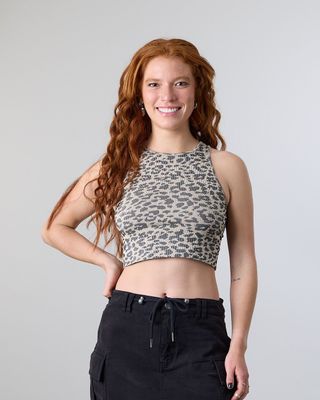 Imagen 2 del producto Polera Top Halter Mujer tejido leopardo Polemic