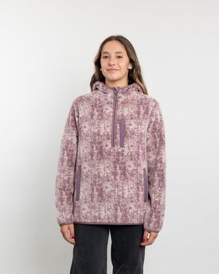 Imagen 2 del producto Poleron mujer Polar estampado Sherpa medio cierre Burdeo Polemic