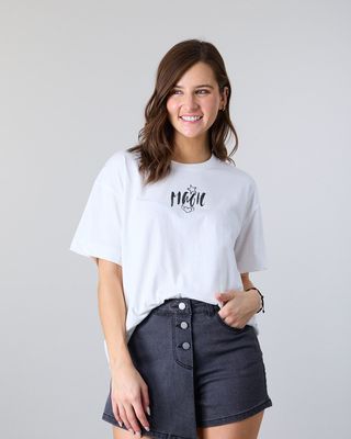 Polera Mujer Algodón Grafitti Blanco Relaxed Polemic