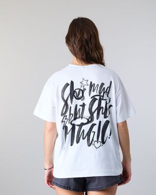 Imagen 2 del producto Polera Mujer Algodón Grafitti Blanco Relaxed Polemic