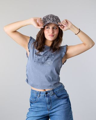 Polera Mujer manga con vuelos Print Glitter Polemic