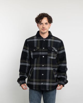 Imagen 2 del producto Chaqueta Campera hombre forrada en Sherpa Leñadora sin gorro Polemic