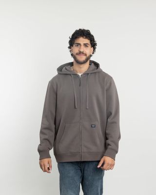 Imagen 2 del producto Poleron con cierre y gorro Invierno Café POLEMIC