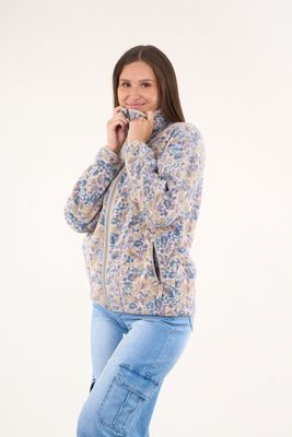 Imagen 2 del producto Poleron polar full print look sherpa Beige mujer Polemic