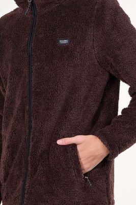 Imagen 2 del producto Poleron Bonded Shaggy sin gorro Burdeo wi8300 Polemic